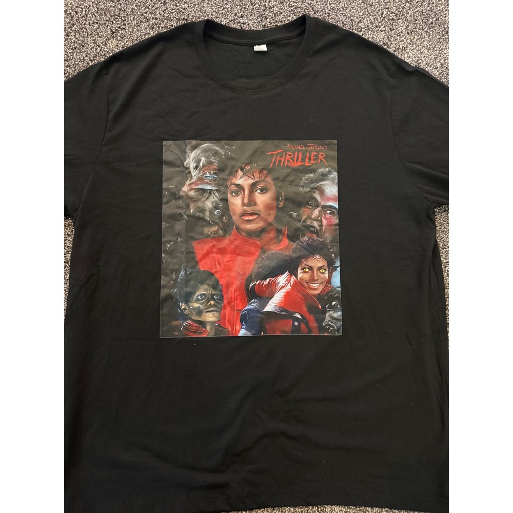 Michael Jackson Thriller Graphic T-Shirt Black XL Vintage Style Y2K MJ Tee